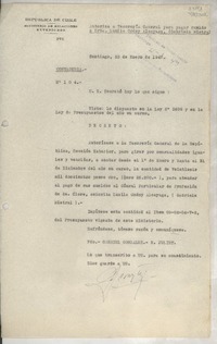 [Memorandum] Contaduría N° 104, 1947 ene. 23, Santiago, [Chile]
