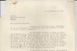 [Carta] 1949 oct. 21 [a] Gabriela Mistral, Méjico