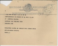[Telegrama] 1950 nov. 21, Santiago, Chile [a] Gabriela Mistral, Veracruz, [México]