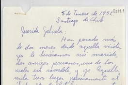 [Carta] 1952 ene. 5, Santiago de Chile [a] Gabriela Mistral