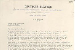 [Carta] 1949 ene. 4, [Santiago] [a] Gabriela Mistral, Ciudad de México