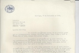 [Carta] 1952 nov. 13, Santiago, [Chile] [a] Gabriela Mistral, Nápoles, Italia