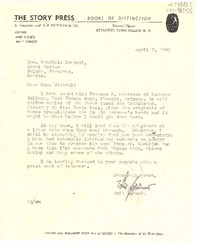 [Carta] 1950 apr. 7, Long Island, New York, [Estados Unidos] [a] Gabriela Mistral, Hotel México, Jalapa, Veracruz, México