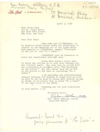 [Carta] 1950 apr. 3, Indiana, [Estados Unidos] [a] Doris Dana co Alice Moore, Mexcio City, México