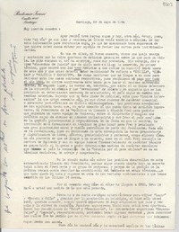 [Carta] 1954 mayo 28, Santiago [a] Gabriela Mistral