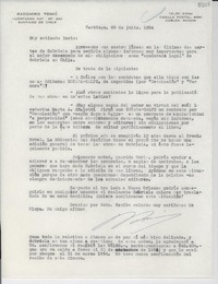 [Carta] 1954 jul. 20, Santiago [a] Doris Dana