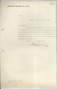 [Oficio] N° 252, 1935 nov. 18, Lisboa, [Portugal] [a la] Señorita Lucila Godoy, Cónsul de Chile, Lisboa, [Portugal]