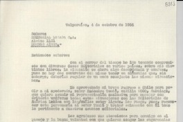 [Carta] 1954 oct. 4, Valparaíso [a] Editorial Losada, Buenos Aires