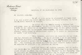 [Carta] 1954 dic. 17, Santiago [a] Gabriela Mistral