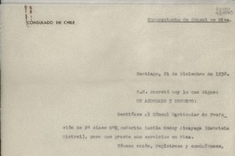 [Memorandum], 1938 dic. 21, Santiago, [Chile]