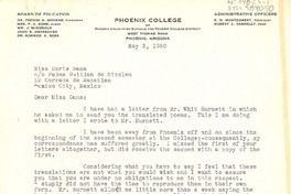 [Carta] 1950 may 3, Phoenix, Arizona, [Estados Unidos] [a] Doris Dana co Palma Guillen de Nicolau, Mexico City, Mexico