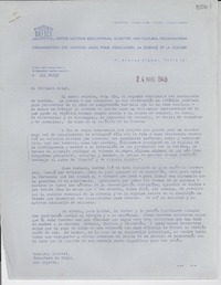 [Carta] 1949 mar. 24, [París] [a] Gabriela Mistral, Los Ángeles