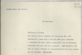 [Carta] 1945 nov. 13, Santiago [a] [Raúl Morales, Brasil]