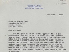 [Carta] 1950 sep. 12, Bronxville, New York, [Estados Unidos] [a] Gabriela Mistral, Consulado de Chile, Veracruz, México