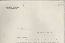 [Circular] N° 2342, 1947 nov. 12, Washington [al] Señor Cónsul de Chile en Los Angeles, California