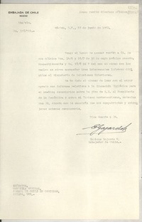 [Oficio] N° 375221, 1950 jun. 15, México D. F. [a] Señorita Gabriela Mistral, Cónsul de Chile en Comisión, Jalapa, Ver.