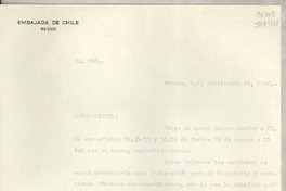 [Oficio] N° 708, 1950 sept. 28, México D. F. [a] Gabriela Mistral, Cónsul de Chile, Veracruz