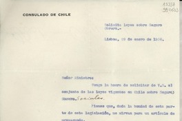 [Oficio], 1936 ene. 29, Lisboa, [Portugal] [a] Señor Ministro de Relaciones Exteriores