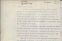 [Oficio] N° 4134, 1936 abr. 4, Vigo, [España] [a] Señor Cónsul General de Chile, España