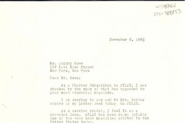 [Carta] 1965 nov. 6, New York, [Estados Unidos] [a] mr. Quincy Howe, New York, [Estados Unidos]
