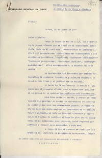 [Oficio] N° 2313, 1937 ene. 30, Lisboa, [Portugal] [al] Señor Ministro de Relaciones Exteriores y Comercio, Santiago, [Chile]