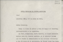 [Oficio] N° 3, 1946 jul. 25, Monrovia, Cal., [Estados Unidos] [al] Señor Ministro de Relaciones Exteriores de Chile