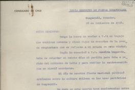 [Oficio] 1938 sept. 28, Guayaquil, Ecuador [al] Señor Ministro de Relaciones Exteriores