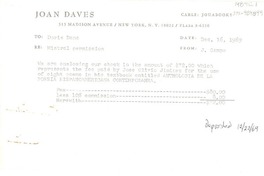 [Carta] 1969 dec. 16, [New York, Estados Unidos] [a] Doris Dana
