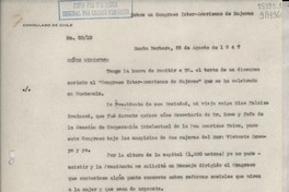 [Oficio] N° 5318, 1947 ago. 25, Santa Barbara, [Estados Unidos] [al] Señor Ministro de Relaciones Exteriores, Santiago de Chile
