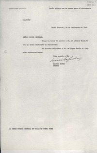 [Oficio] N° 5719, 1947 sept. 30, Santa Barbara, [Estados Unidos] [al] Señor Cónsul General de Chile en Nueva York