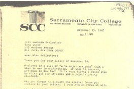 [Carta] 1972 nov. 19, [Sacramento, California, Estados Unidos] [a] Barbara Perlmutter, New York, [Estados Unidos]
