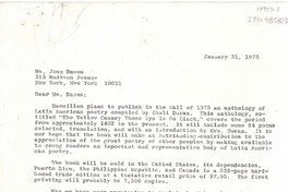 [Carta] 1975 jan. 21, New York, [Estados Unidos] [a] Joan Daves, New York, [Estados Unidos]