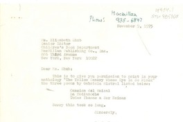 [Carta] 1975 nov. 9, Bridgehampton, New York, [Estados Unidos] [a] Elizabeth Shub, New York, [Estados Unidos]