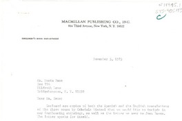 [Carta] 1975 nov. 5,[New York, Estados Unidos] [a] Doris Dana, Bridgehampton, New York, [Estados Unidos]