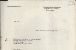 [Oficio] N° 912, 1948 oct. 31, Santa Barbara, [Estados Unidos] [a] Norris Montgomery