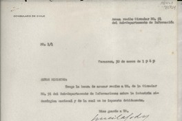 [Oficio] N° 11, 1949 ene. 30, Veracruz, [México] [al] Señor Ministro de Relaciones Exteriores, Santiago de Chile