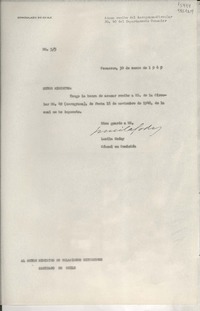 [Oficio] N° 55, 1949 ene. 30, Veracruz, [México] [al] Señor Ministro de Relaciones Exteriores, Santiago de Chile