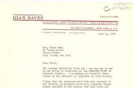 [Carta] 1956 jun. 14, [New York, Estados Unidos] [a] Doris Dana, Long Island, New York, [Estados Unidos]