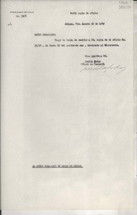 [Oficio] N° 328, 1949 ago. 22, Jalapa, Ver., México [al] Señor Embajador de Chile en México