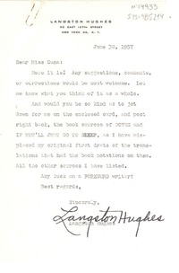 [Carta] 1957 jun. 30, [New York, Estados Unidos] [a] [Doris] Dana, [New York, Estados Unidos]