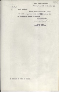 [Oficio] N° 4734, 1949 dic. 24, Veracruz, Ver., [México] [al] Señor Embajador de Chile en México