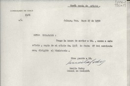 [Oficio] N° 146, 1950 mayo 27, Jalapa, Ver., [México] [al] Señor Embajador de Chile en México