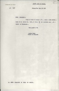 [Oficio] N° 167, 1950 mayo 30, Jalapa, Ver., México [al] Señor Embajador de Chile en México