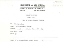 [Recibo] 1961 dec. 31, [New York, Estados Unidos] [a] Doris Dana, [New York, Estados Unidos]