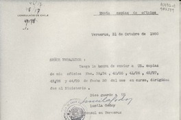 [Oficio] N° 4617, 1950 oct. 31, Veracruz, [México] [al] Señor Embajador de Chile en México