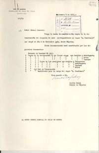 [Oficio] N° 12315, 1951 dic. 4, Nápoles, [Italia] [al] Señor Cónsul General de Chile en Génova, [Italia]