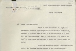 [Oficio] N° 23, 1952 mar. 3, Nápoles, [Italia] [al] Señor Tesorero General de la República [de Chile]