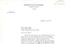 [Carta] 1967 feb. 6, [Kearney, Nebraska, Estados Unidos] [a] Doris [Dana]
