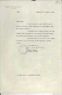 [Oficio] N° 204, 1952 oct. 24, Nápoles, Italia [al] Señor Cónsul de Argentina en Nápoles, [Italia]