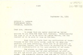 [Carta] 1954 sep. 16, [Estados Unidos] [a] Mildred E. Johnson, Columbia, Missouri, [Estados Unidos]